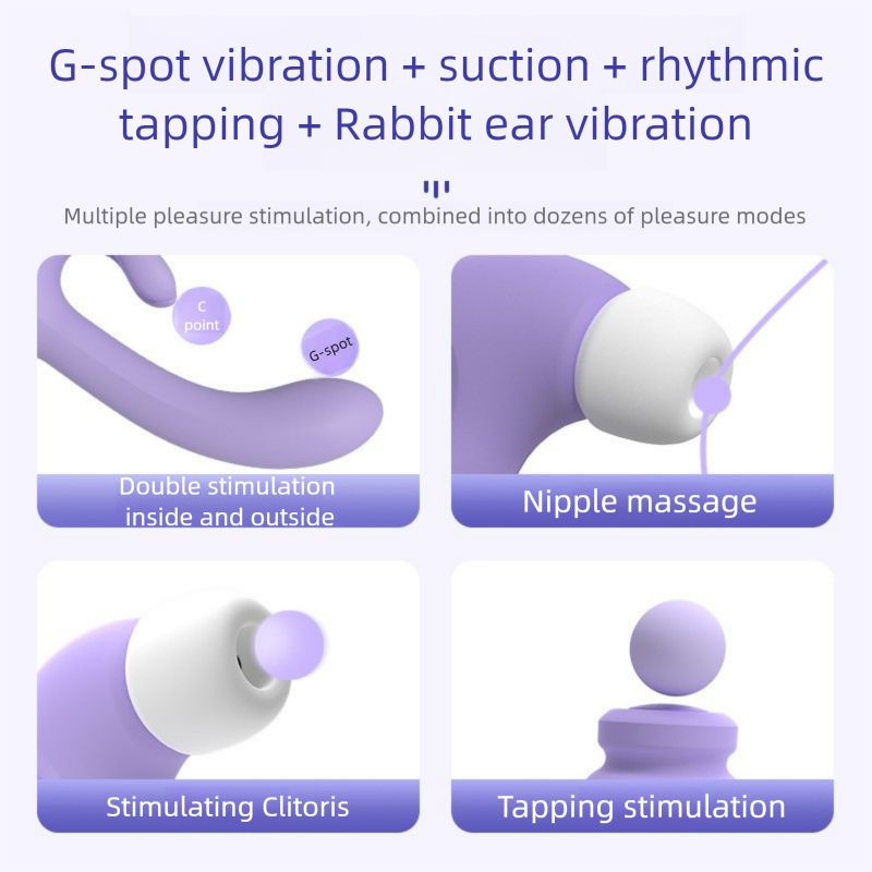 Ultimate 4-in-1 Pleasure Vibrator – Suction, Tapping, Vibration & Bunny Ears Bliss