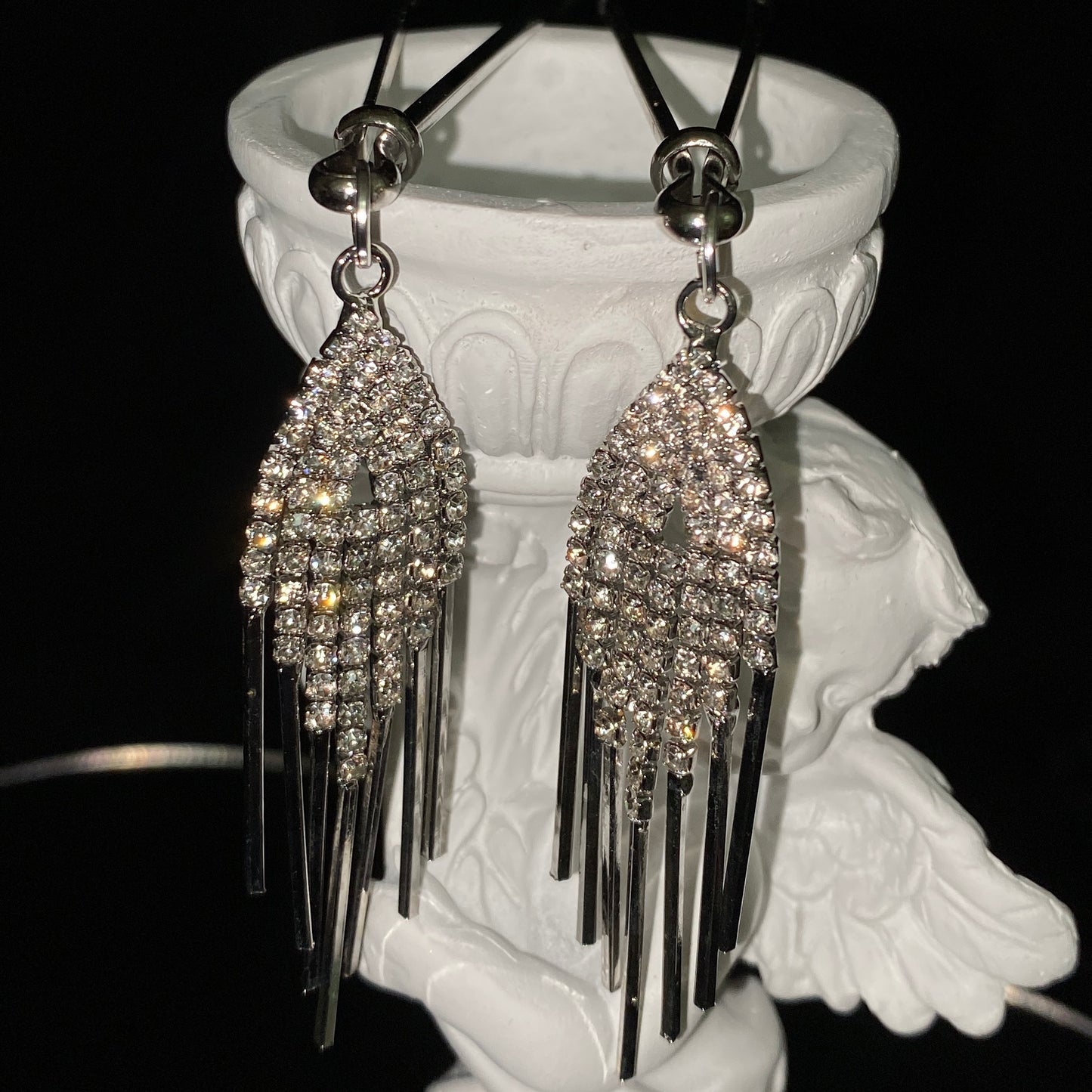 Adjustable nipple clamps with crystals and tassels NPC1023