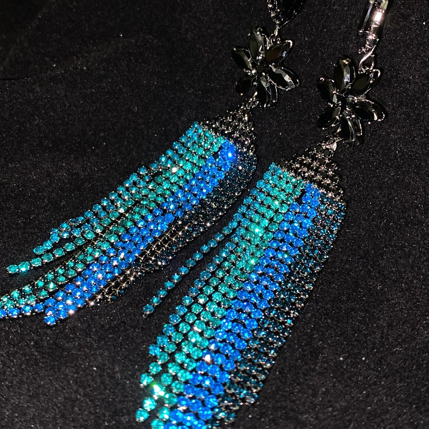 Nipple Clamps with Blue Rhinestone Tassels NPC1016 – Luxury Erotic Accessories for BDSM & Fetish Play