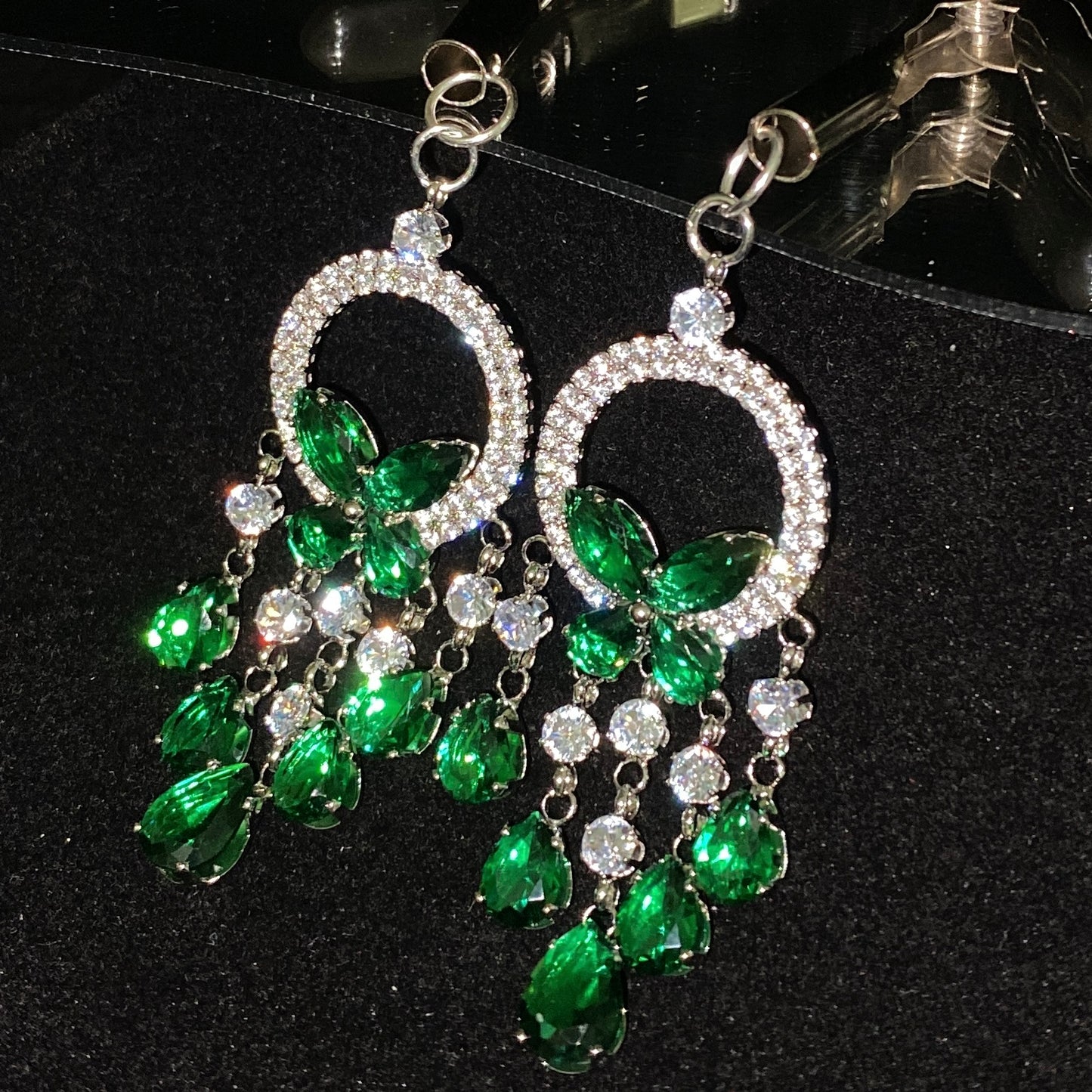 Luxury BDSM Nipple Clamps with Green Gems NPC1014 – Sensual Erotic Accessory