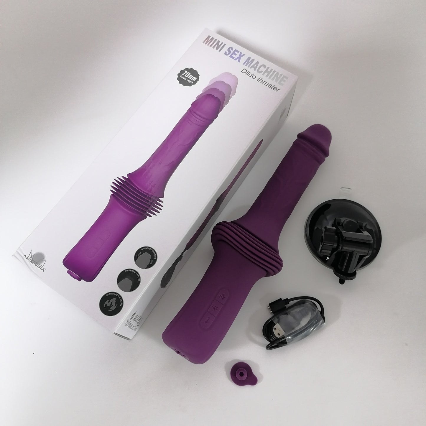 Dildo Thruster, Realistic Heating Thrusting Vibrating Dildo Machine, Sex Machine with Suction Base