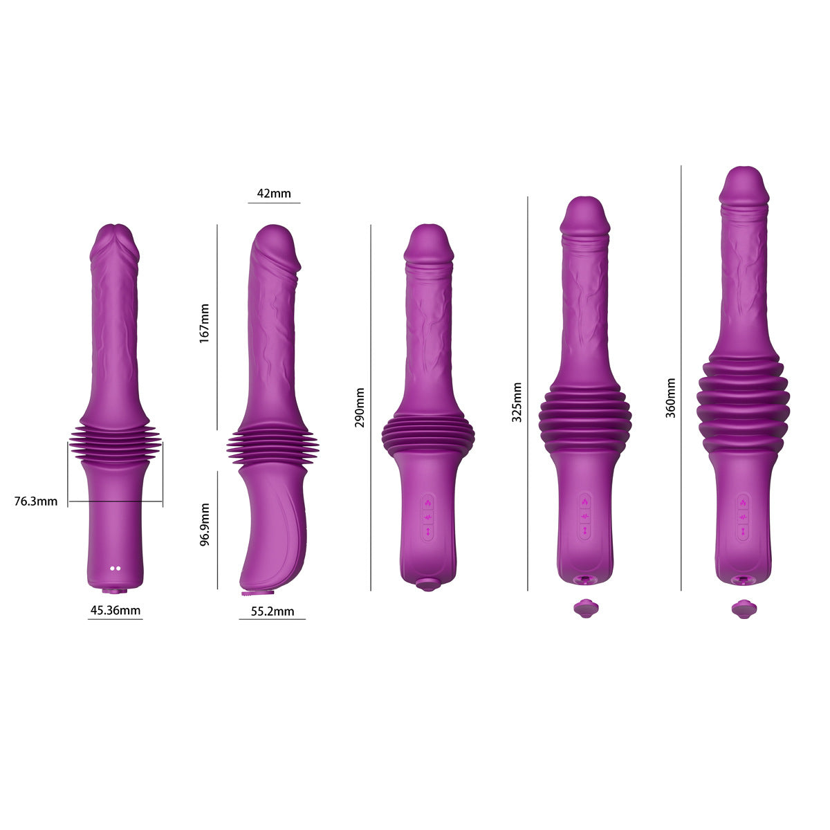 Dildo Thruster, Realistic Heating Thrusting Vibrating Dildo Machine, Sex Machine with Suction Base