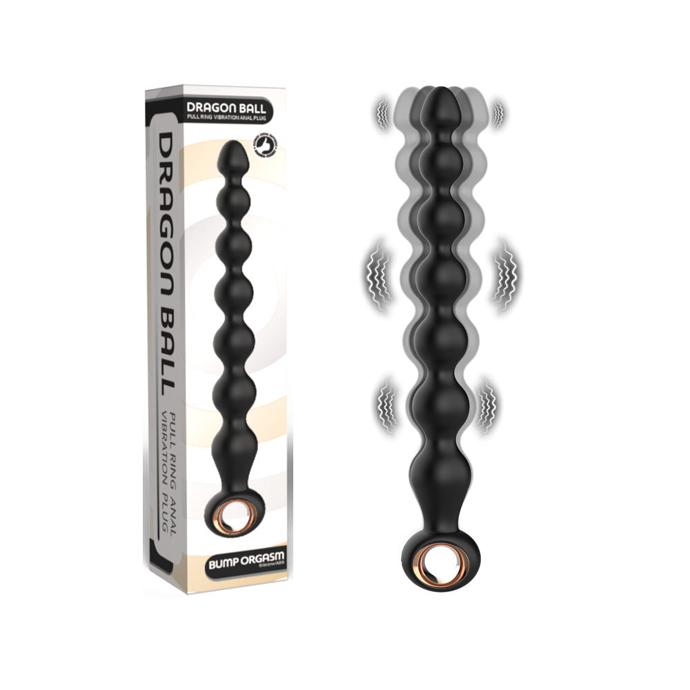 Vibrating Anal Beads, Seven Beads Anal Plug Vibrator Sex Toy, Rechargeable, Waterproof, Powerful Vibration
