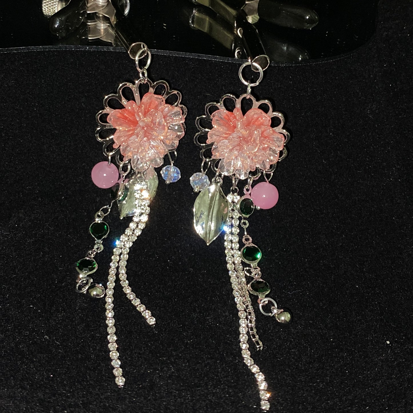 Nipple Clamps with Flower and Tassel Rhinestones NPC1015 – Premium Adult Products for Sensual Tease