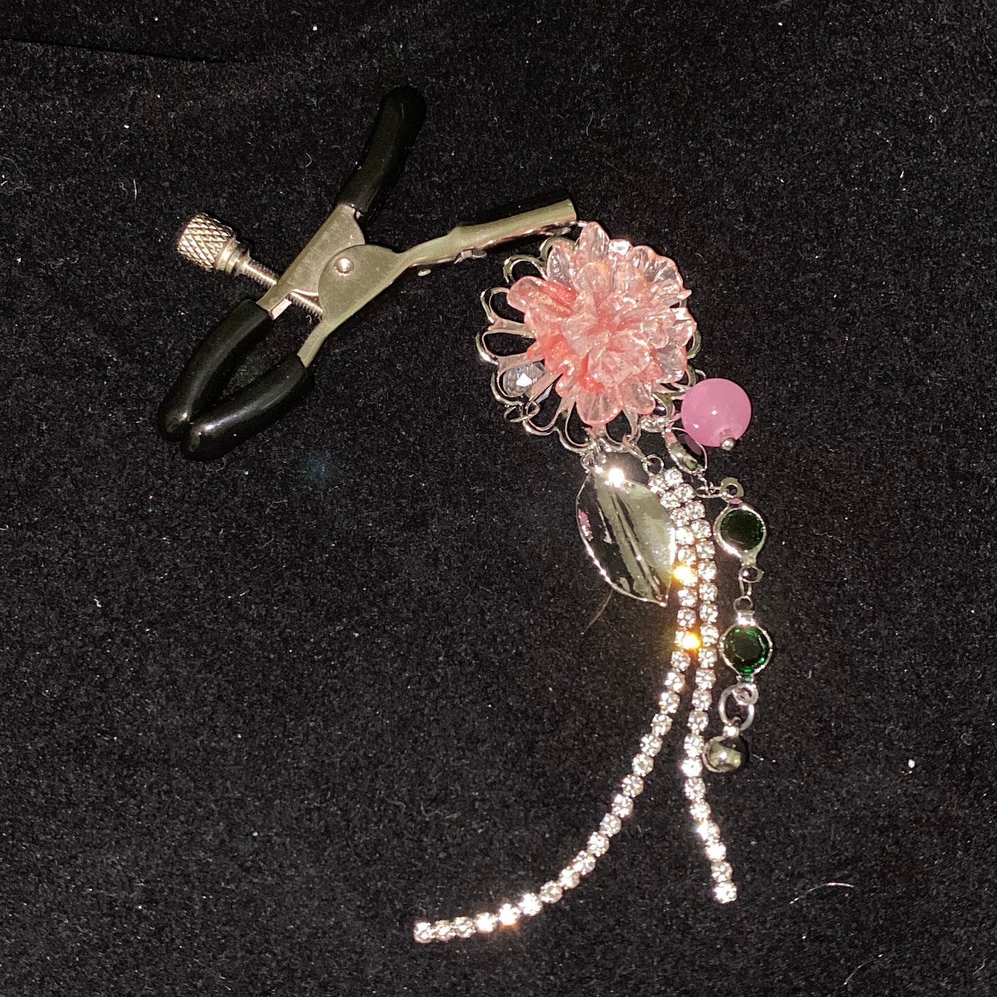 Nipple Clamps with Flower and Tassel Rhinestones NPC1015 – Premium Adult Products for Sensual Tease