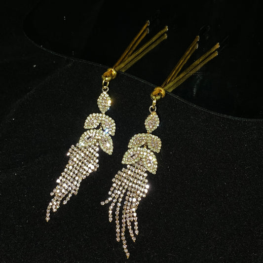 Nipple Clamps NPC1013 with Shiny Pink Rhinestone Tassel