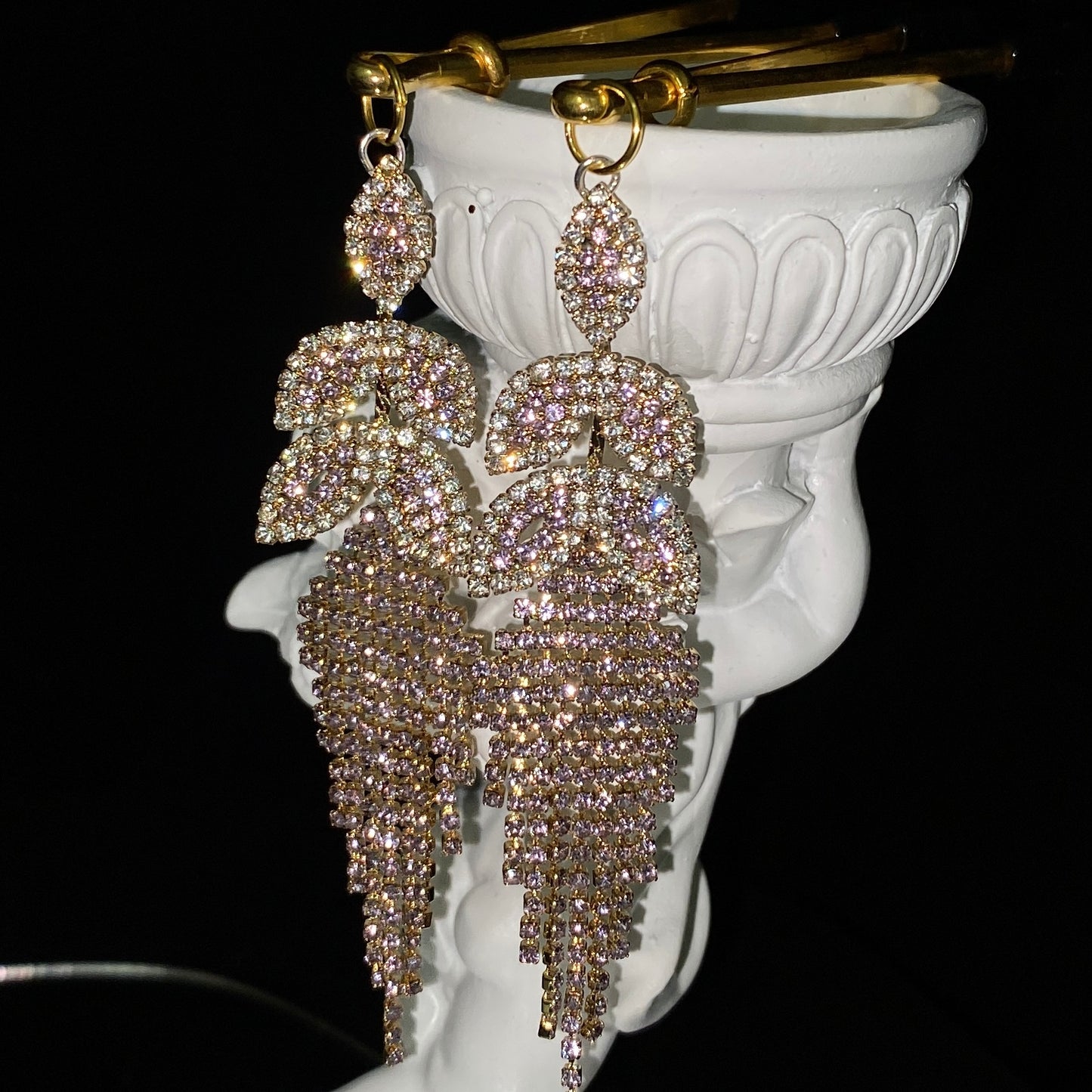 Nipple Clamps NPC1013 with Shiny Pink Rhinestone Tassel