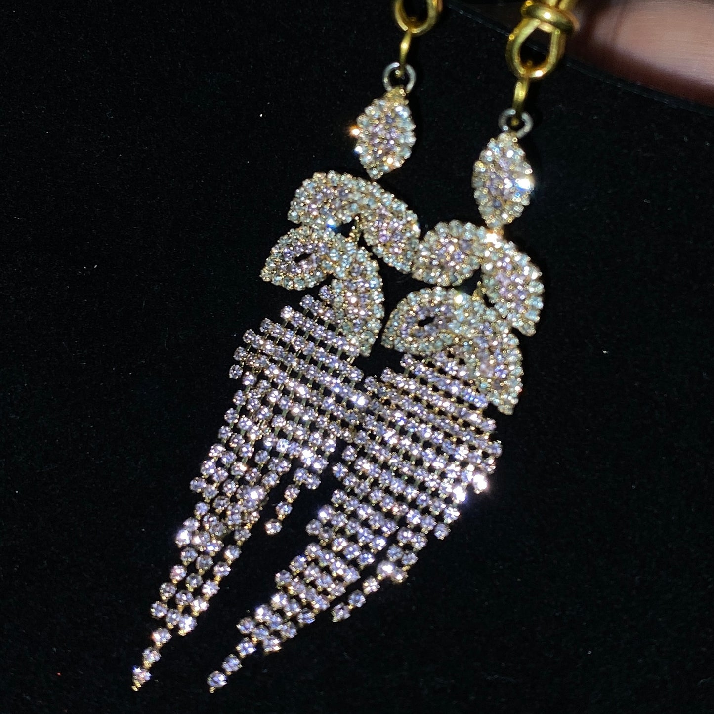 Nipple Clamps NPC1013 with Shiny Pink Rhinestone Tassel