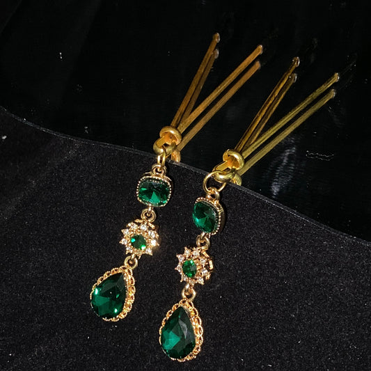 Adjustable Nipple Clamps NPC1012 with Green Rhinestones – Fetish Toy for Teasing & Control