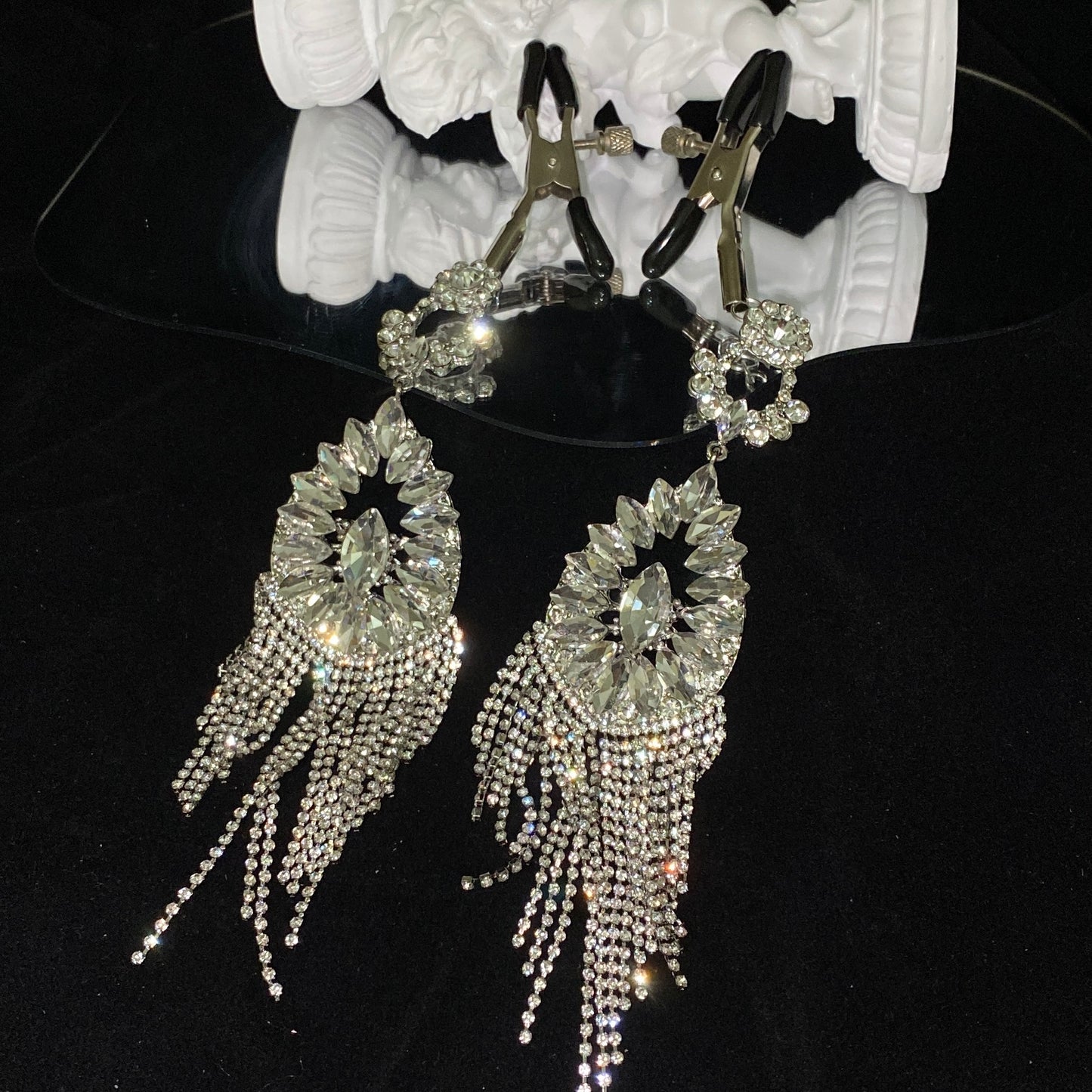 Luxury Rhinestone Tassel Nipple Clamps NPC1007 – Erotic Accessories for BDSM & Sensory Play