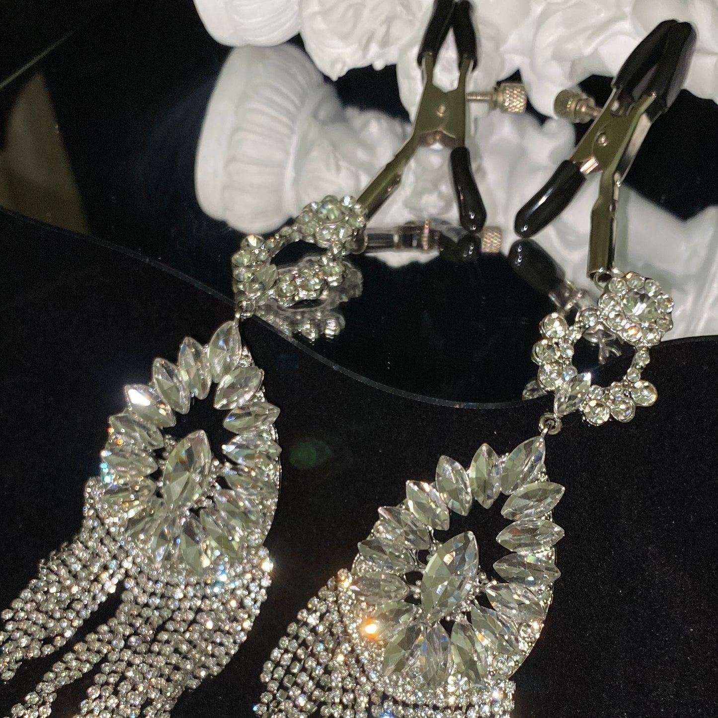 Luxury Rhinestone Tassel Nipple Clamps NPC1007 – Erotic Accessories for BDSM & Sensory Play