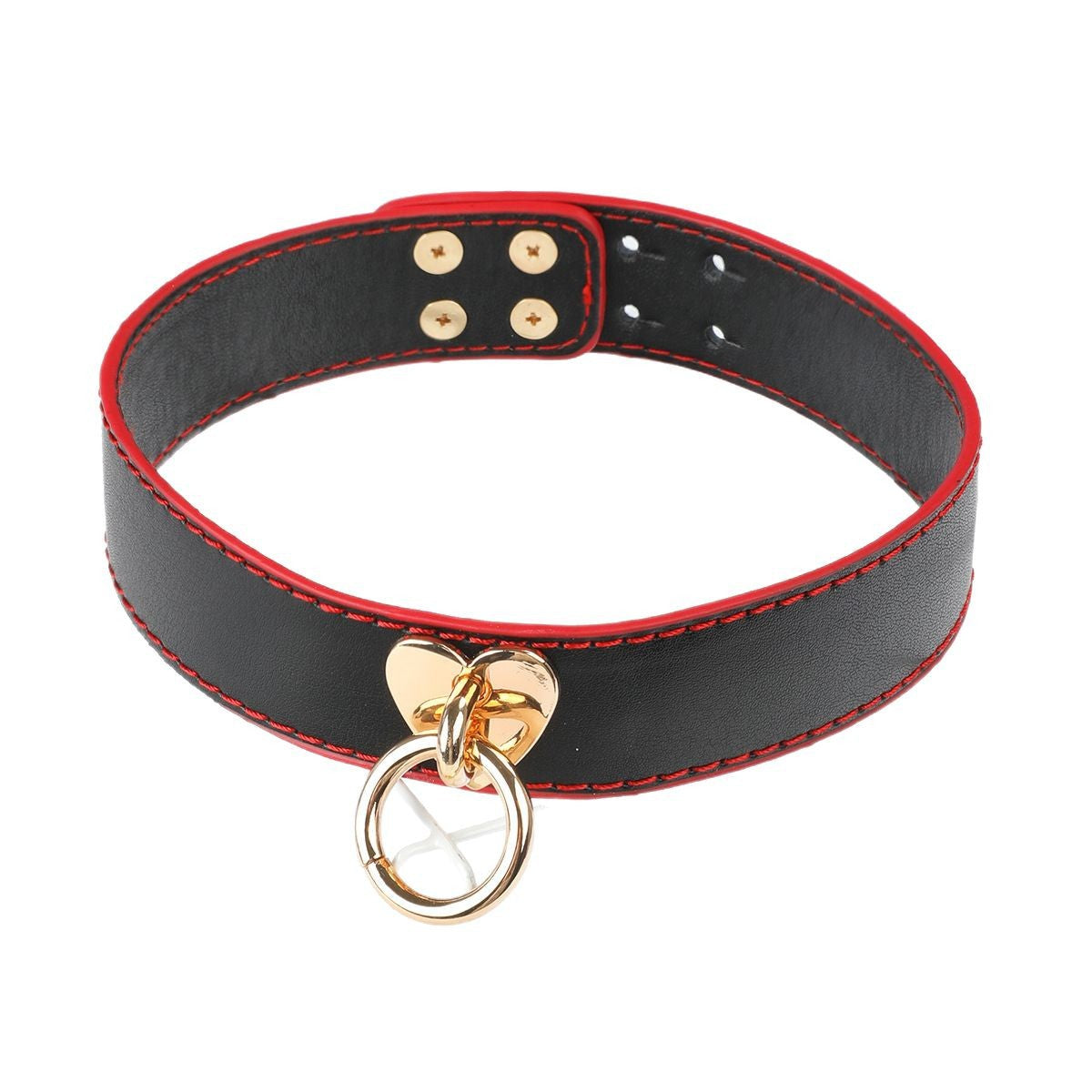 Pet Play Collar Choker with Leash BTC002 – Black & Red PU Leather BDSM Accessory for Couples and Cosplay
