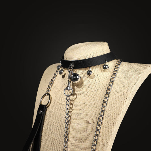 BDSM Choker Collar Set for Roleplay & Fashion, Choker Collar with Bell