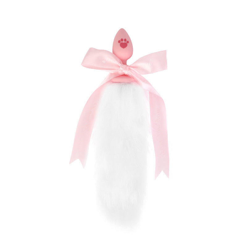 Silicone Anal Plug AP16 with Pink Meow Print and tail – Cute, Kinky, and Ready to Play