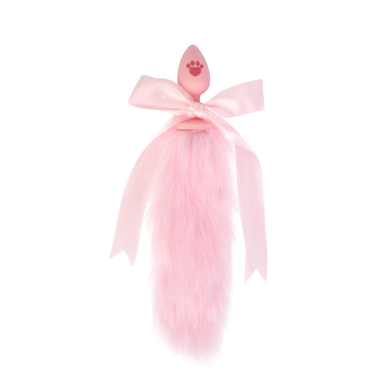 Silicone Anal Plug AP16 with Pink Meow Print and tail – Cute, Kinky, and Ready to Play
