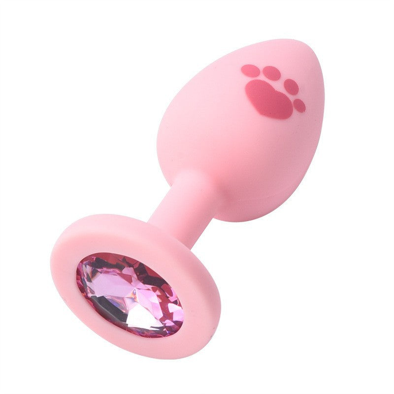 Silicone Anal Plug AP16 with Pink Meow Print and tail – Cute, Kinky, and Ready to Play