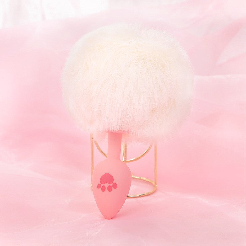 Silicone Anal Plug AP16 with Pink Meow Print and tail – Cute, Kinky, and Ready to Play