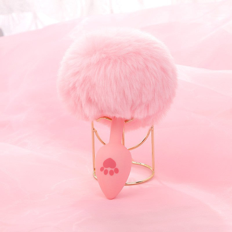 Silicone Anal Plug AP16 with Pink Meow Print and tail – Cute, Kinky, and Ready to Play